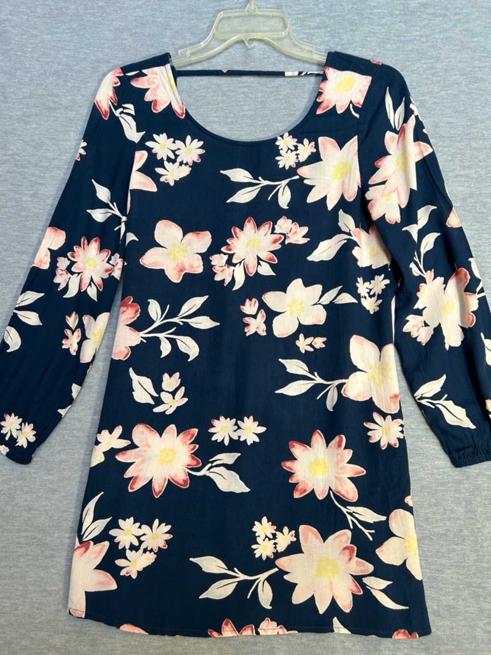 BILLABONG 70s Inspired  Relaxed Fit Floral Flowy Mini Dress with Metal Logo